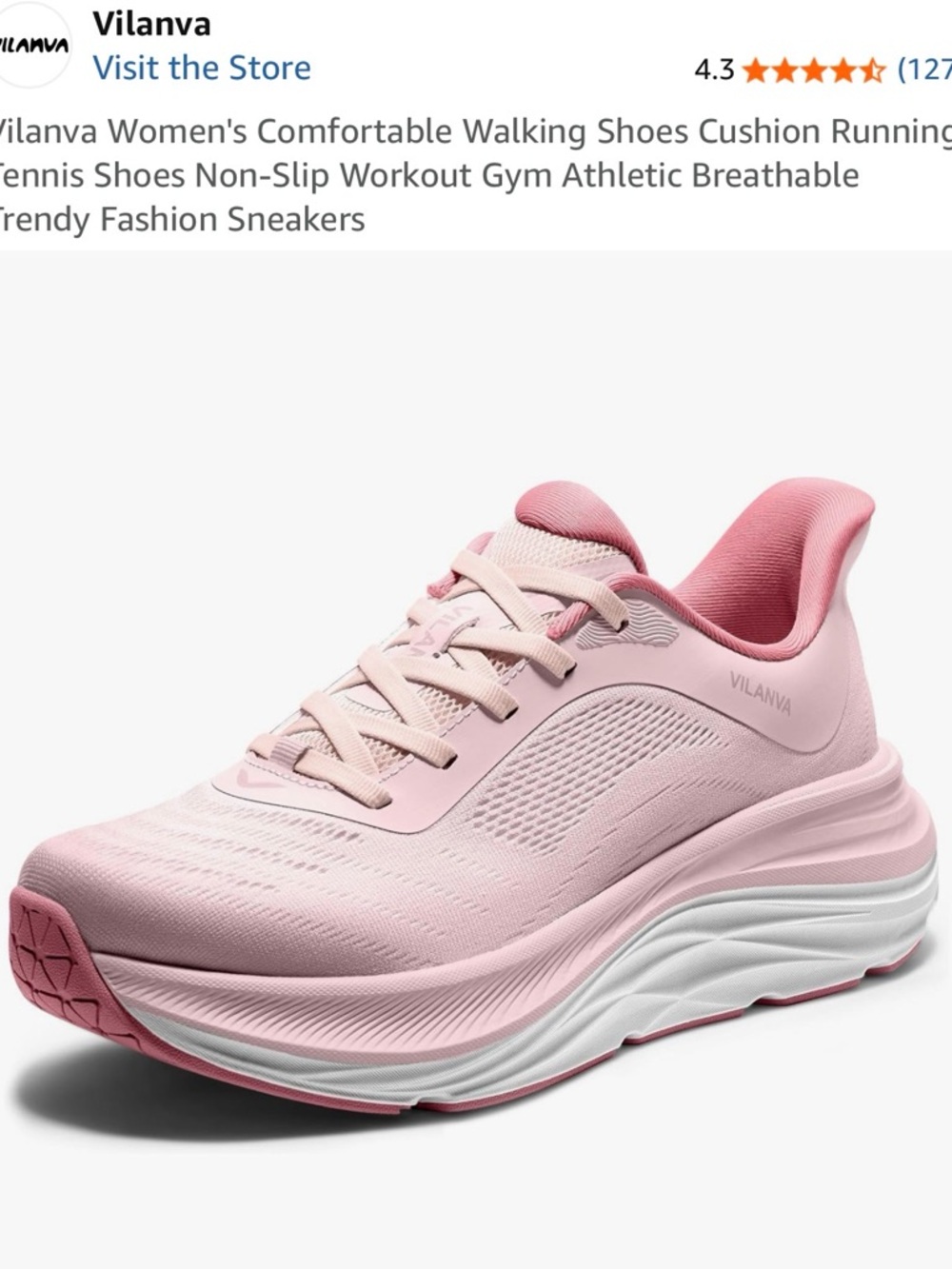 Vilanva Women's Pink Athletic Running Sneakers